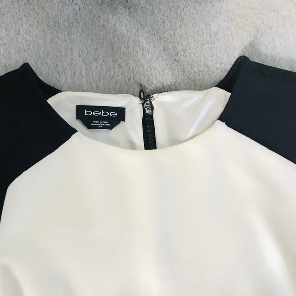 Bebe Body Con Dress With Peplum Waist - Picture 4 of 5